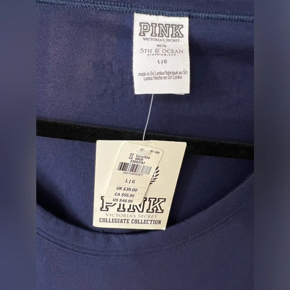 Pink Victoria’s Secret Collegiate Collection North Carolina Long Sleeve Shirt L - Picture 9 of 10